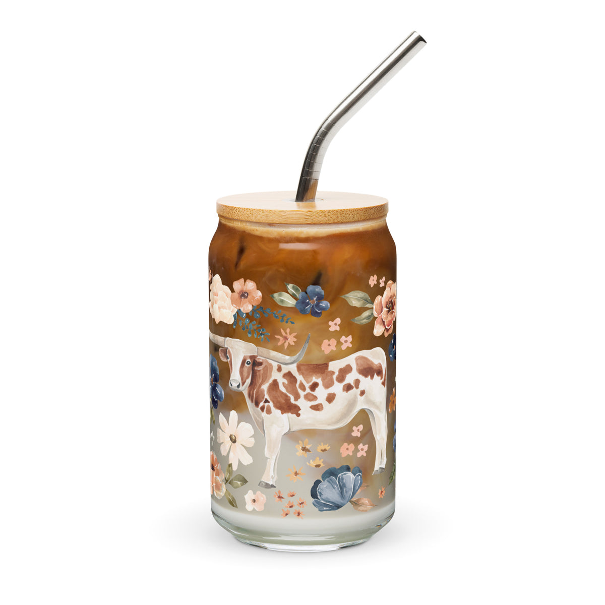 a glass jar with a straw sticking out of it