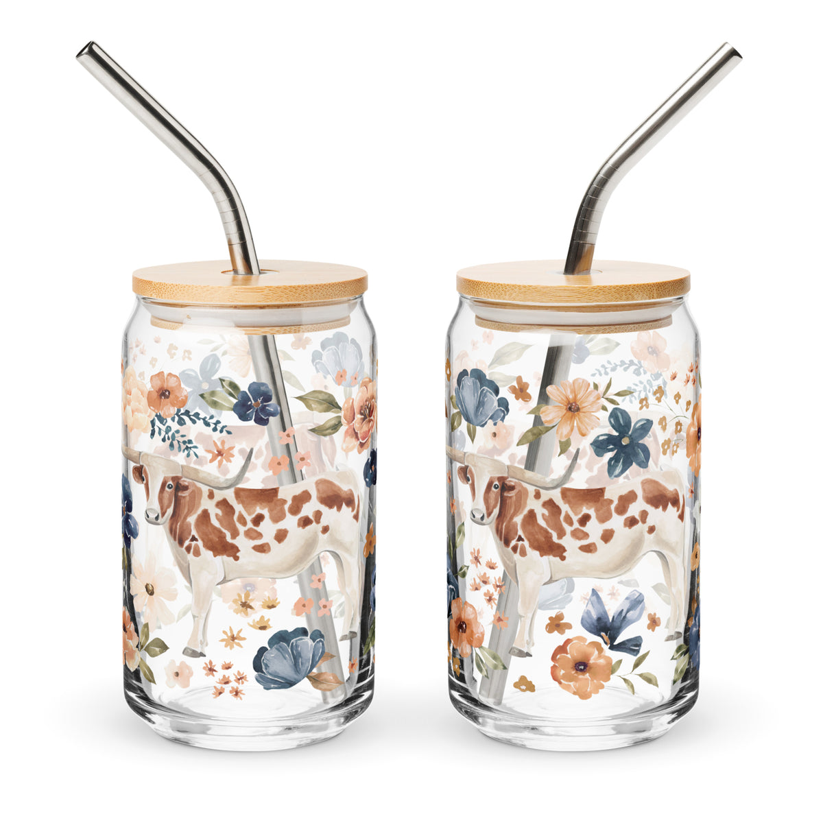 a couple of glass jars with straws in them