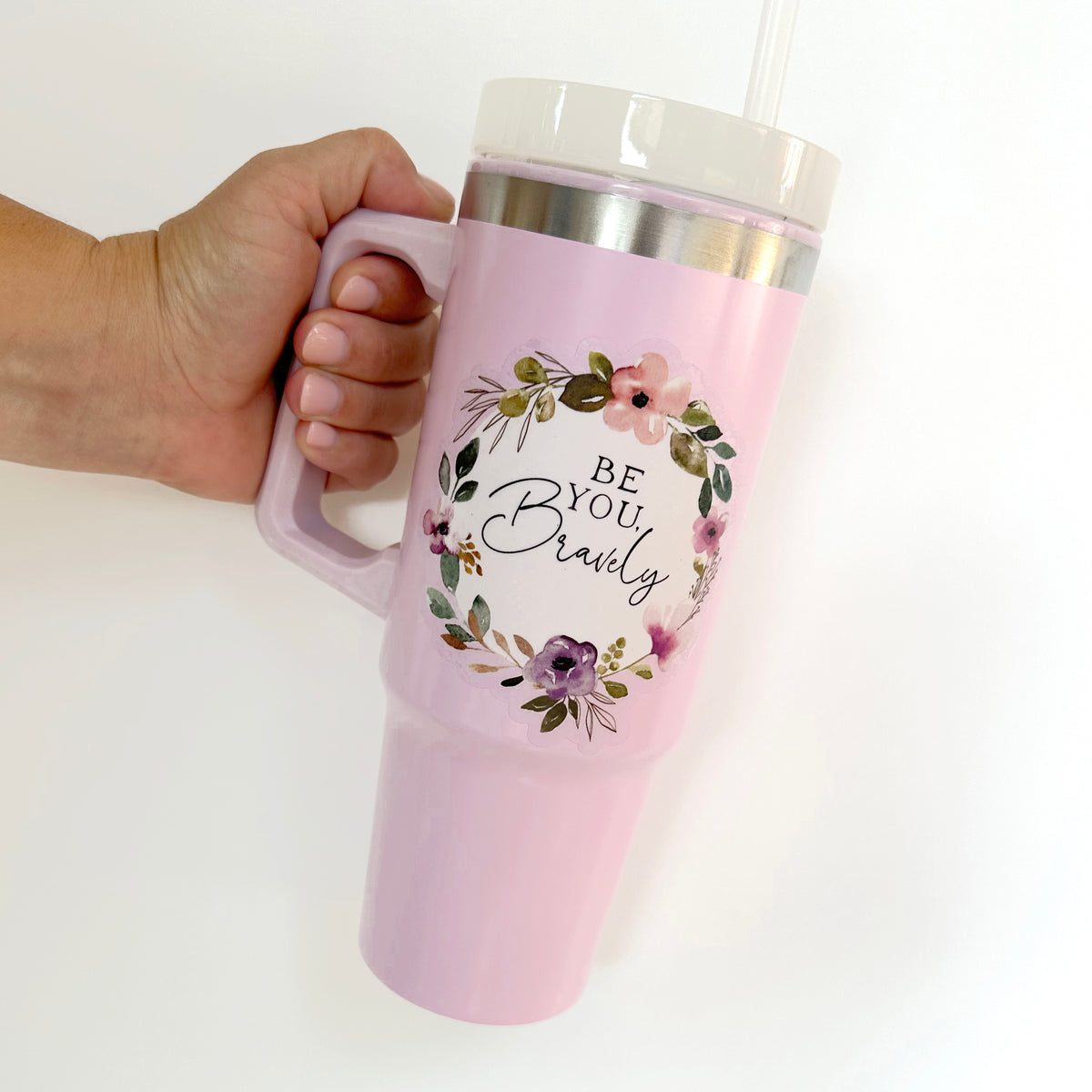 Clear Vinyl Floral Quote Sticker | Autumn Amethyst