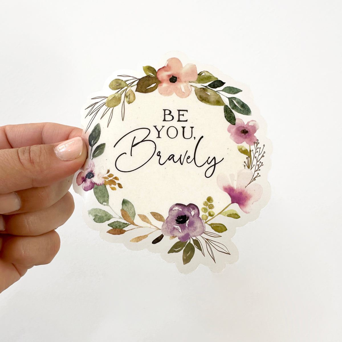 Clear Vinyl Floral Quote Sticker | Autumn Amethyst