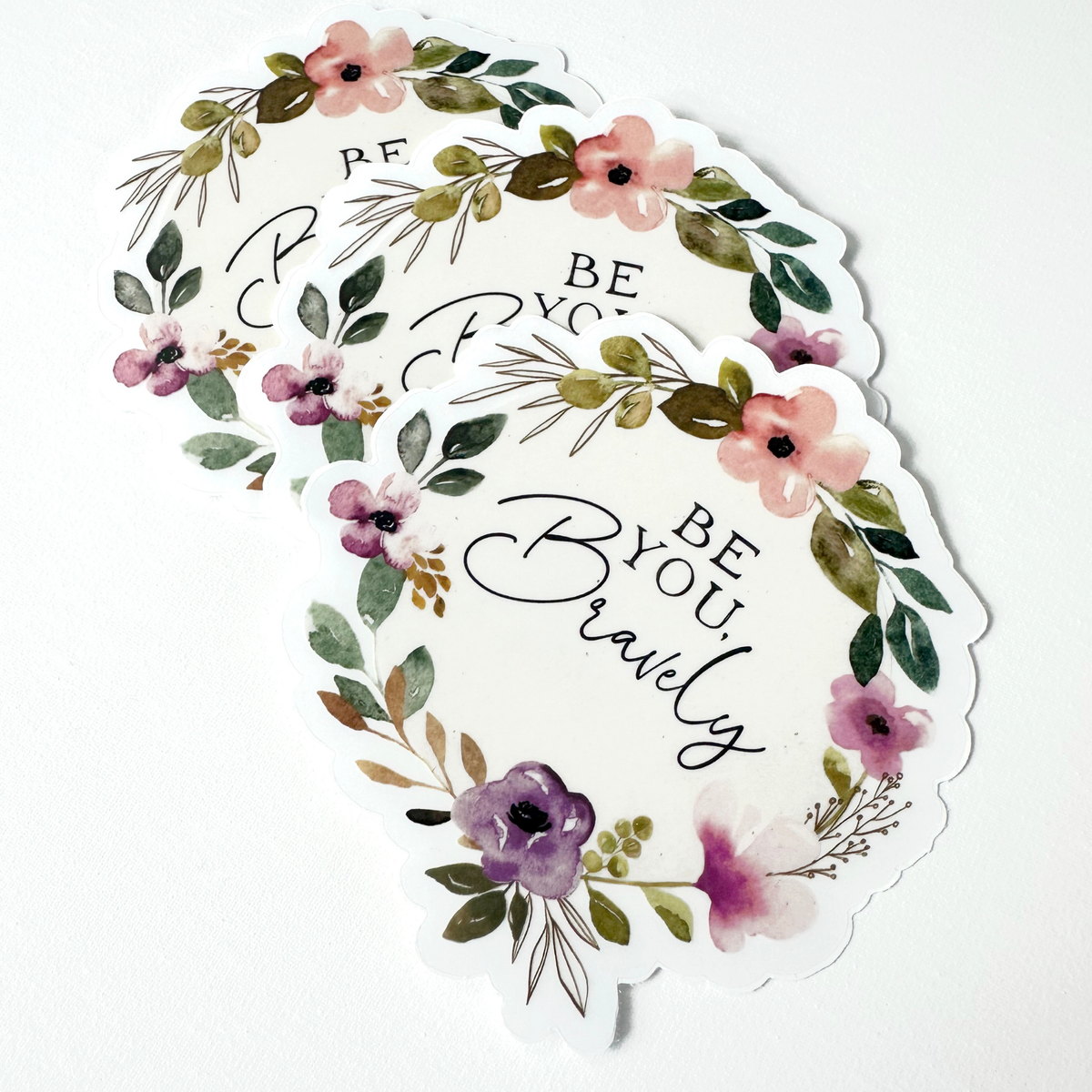 Clear Vinyl Floral Quote Sticker | Autumn Amethyst