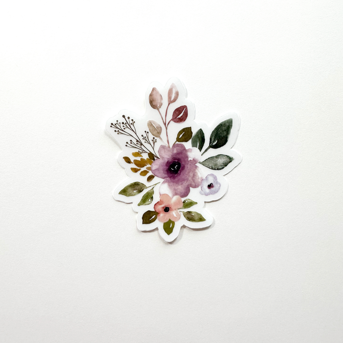 Clear Vinyl Floral Sticker | Autumn Amethyst