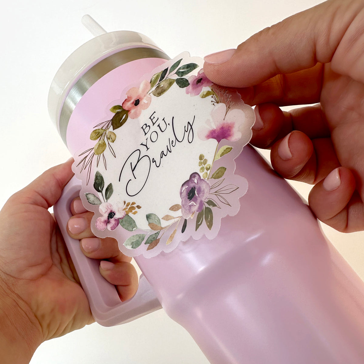 Clear Vinyl Floral Quote Sticker | Autumn Amethyst