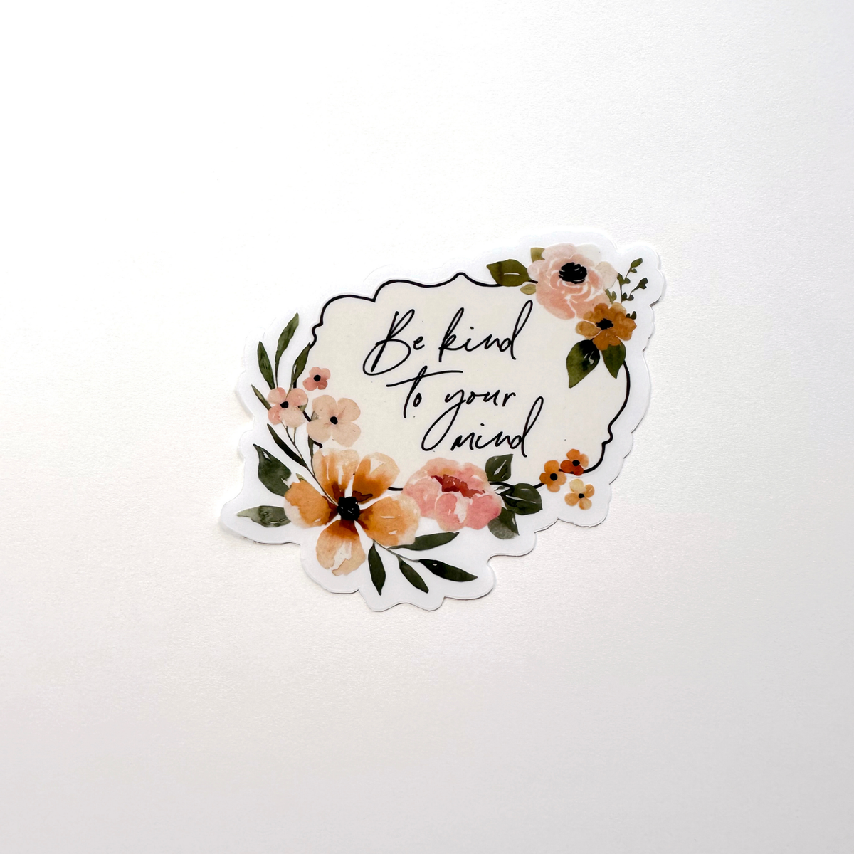 Clear Vinyl Floral Quote Sticker | Charlotte