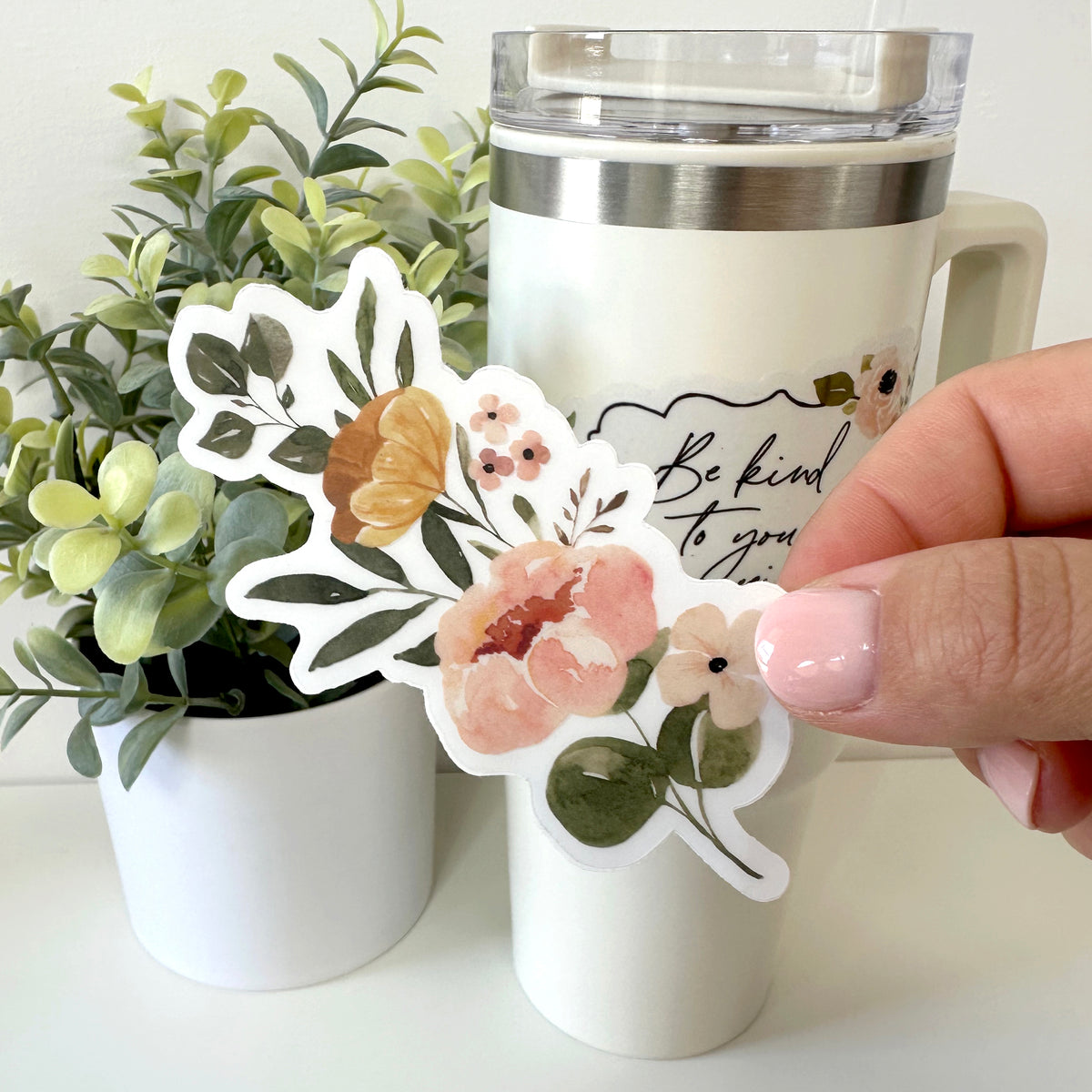 Clear Vinyl Floral Sticker | Charlotte