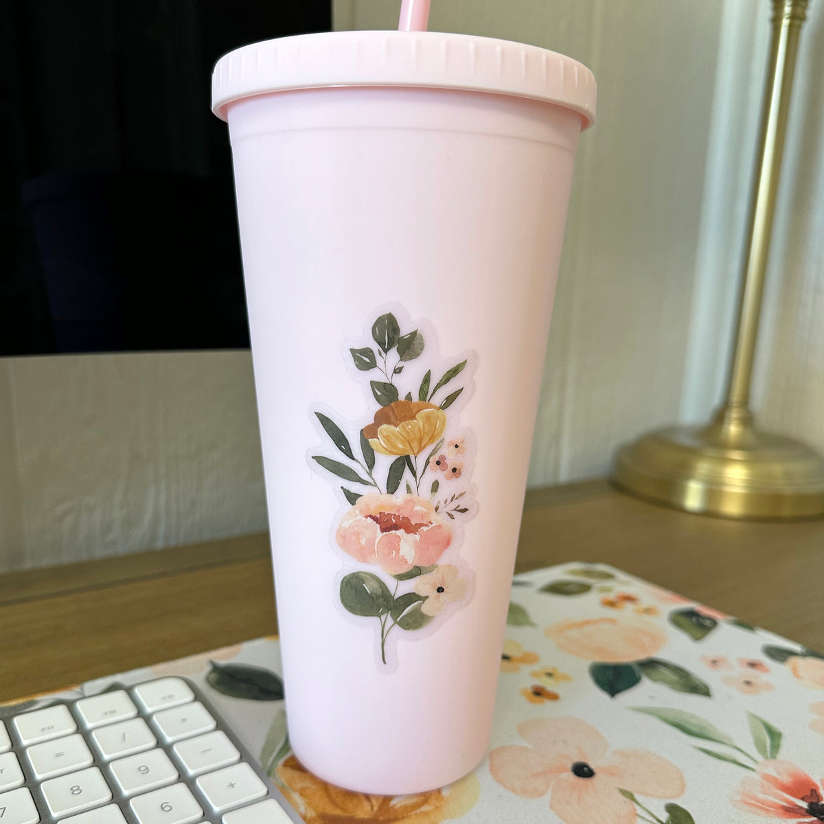 Clear Vinyl Floral Sticker | Charlotte