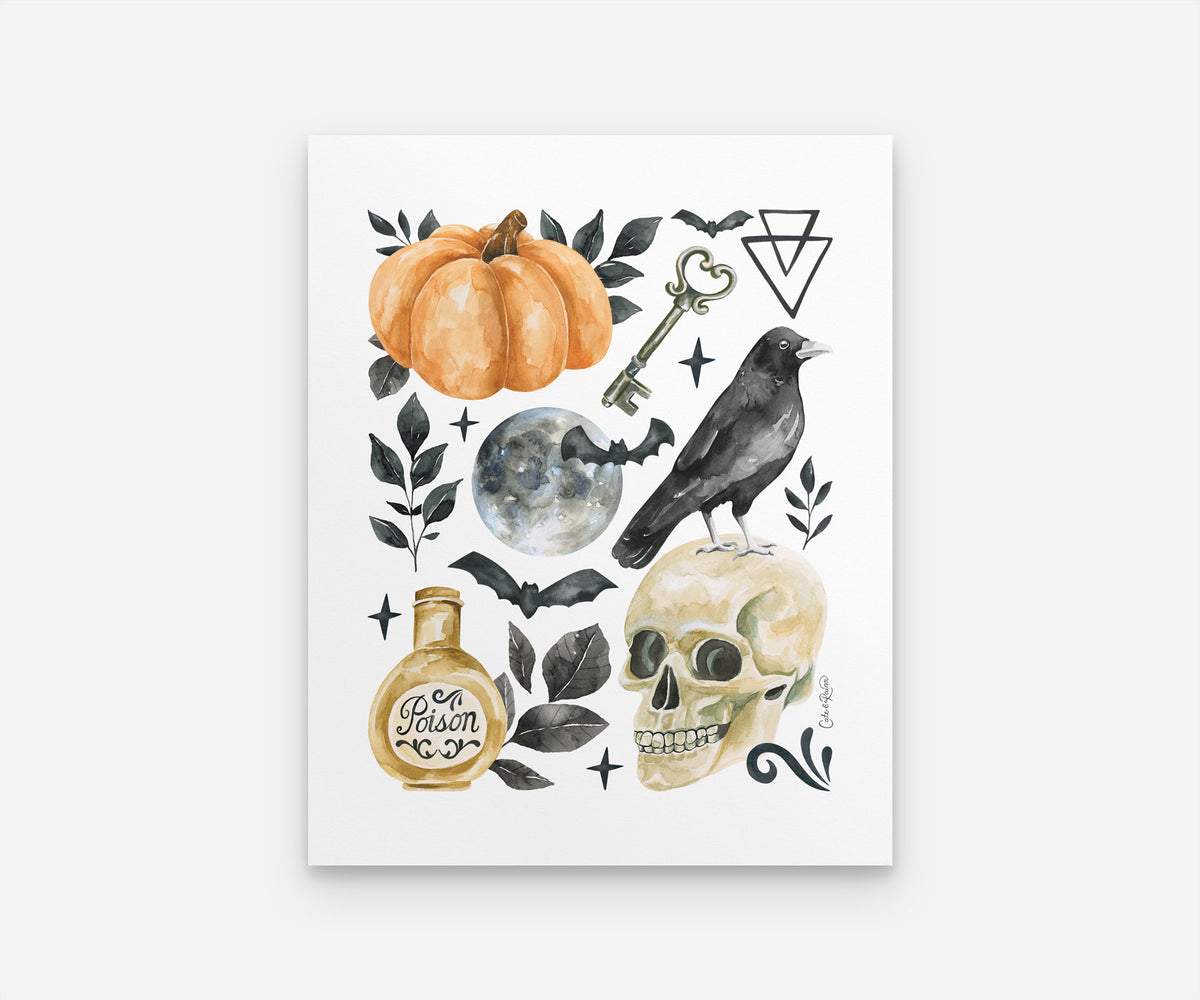 October Moon Halloween Art Print