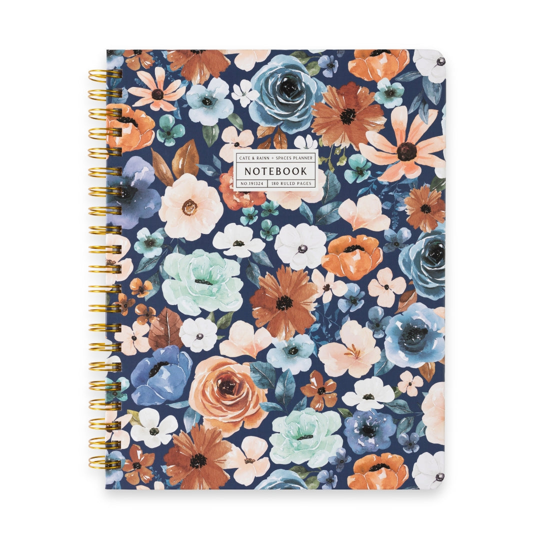 Lined Notebook | Rust and Royal Floral
