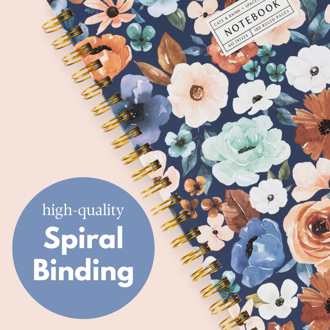 Lined Notebook | Rust and Royal Floral