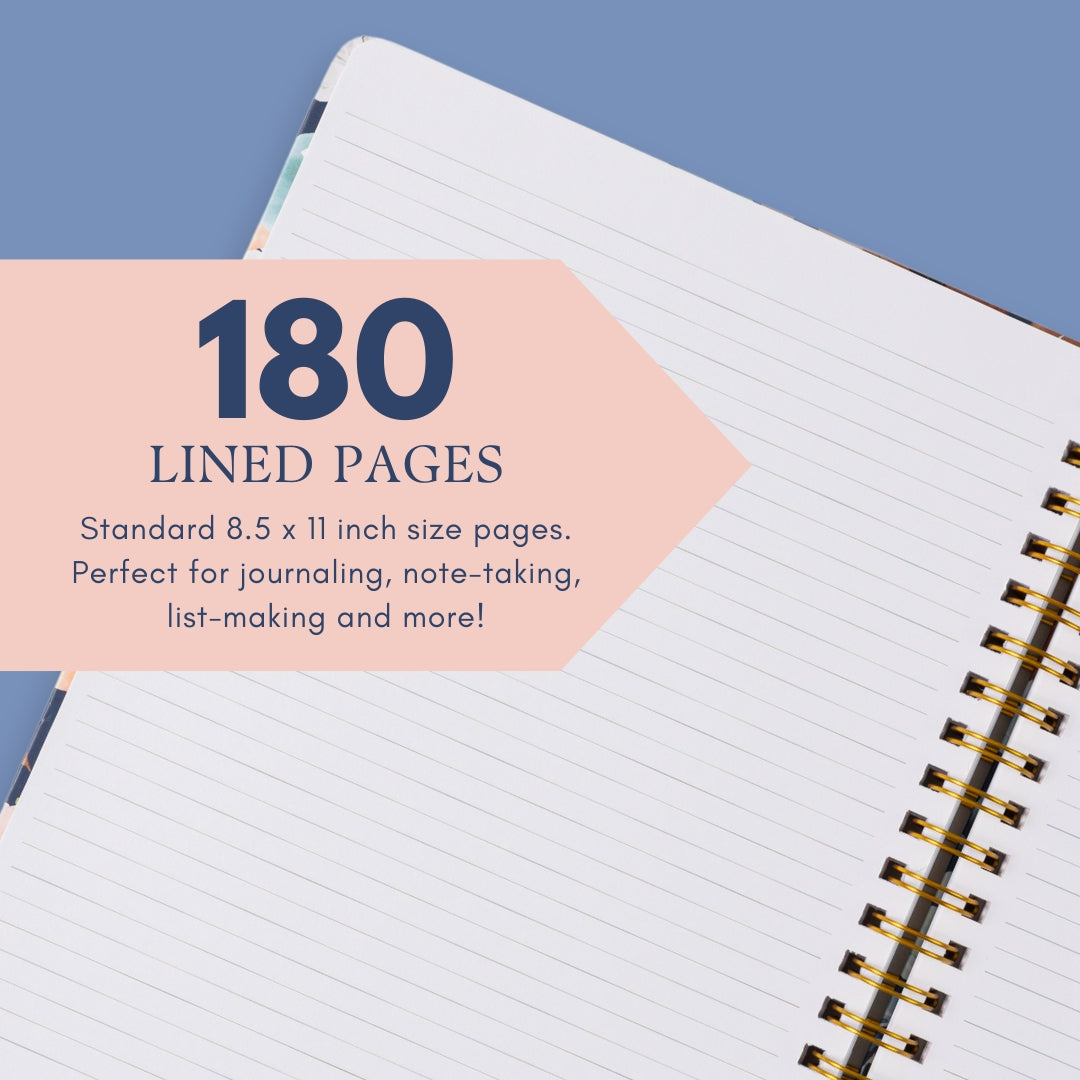 Lined Notebook | Rust and Royal Floral