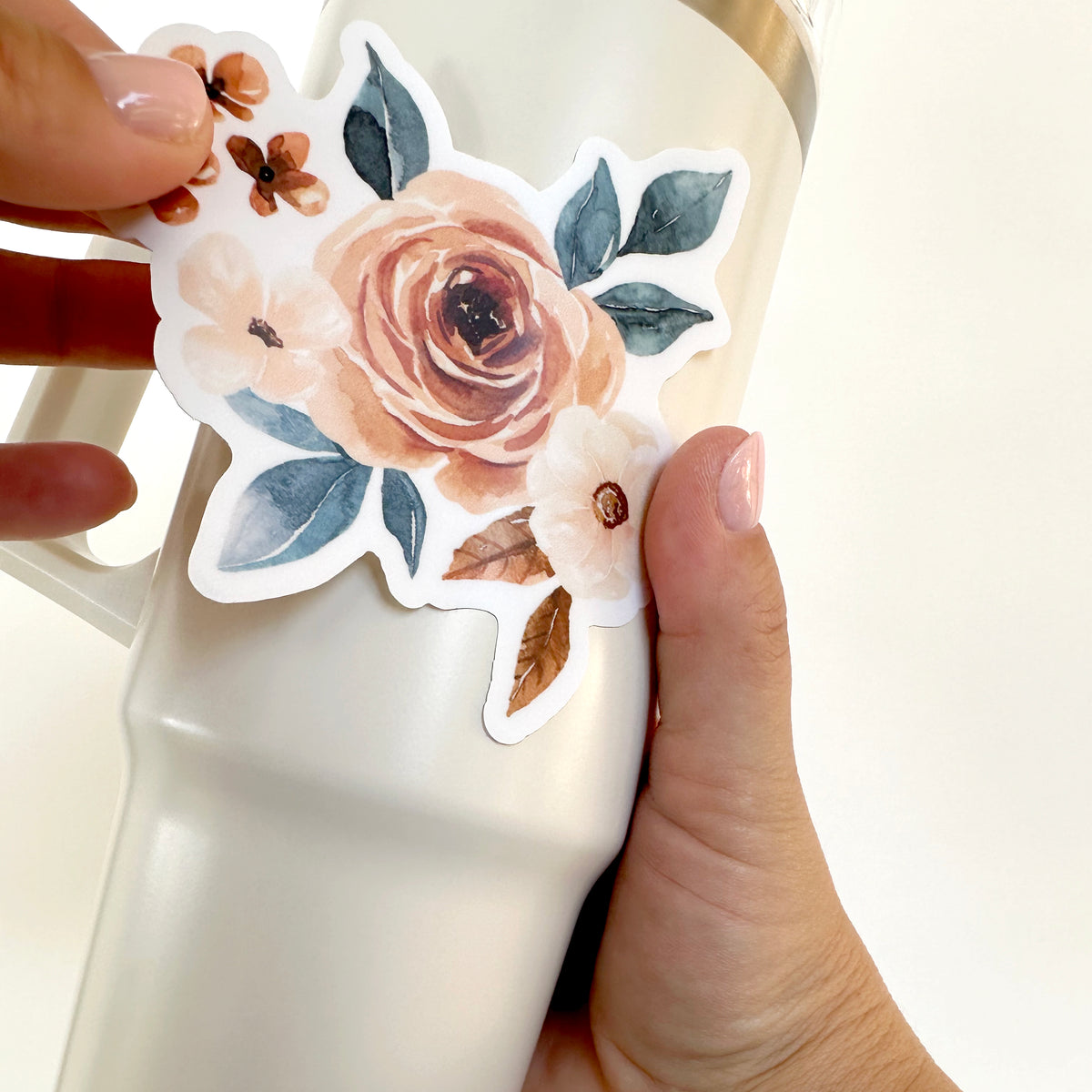 Vinyl Floral Sticker | Rust and Royal