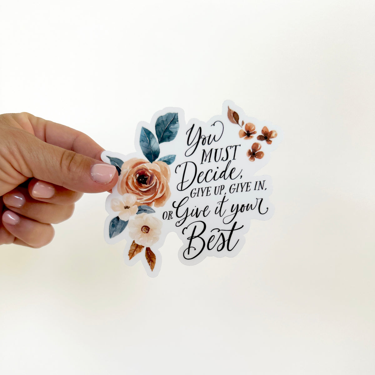 Vinyl Floral Quote Sticker | Rust and Royal