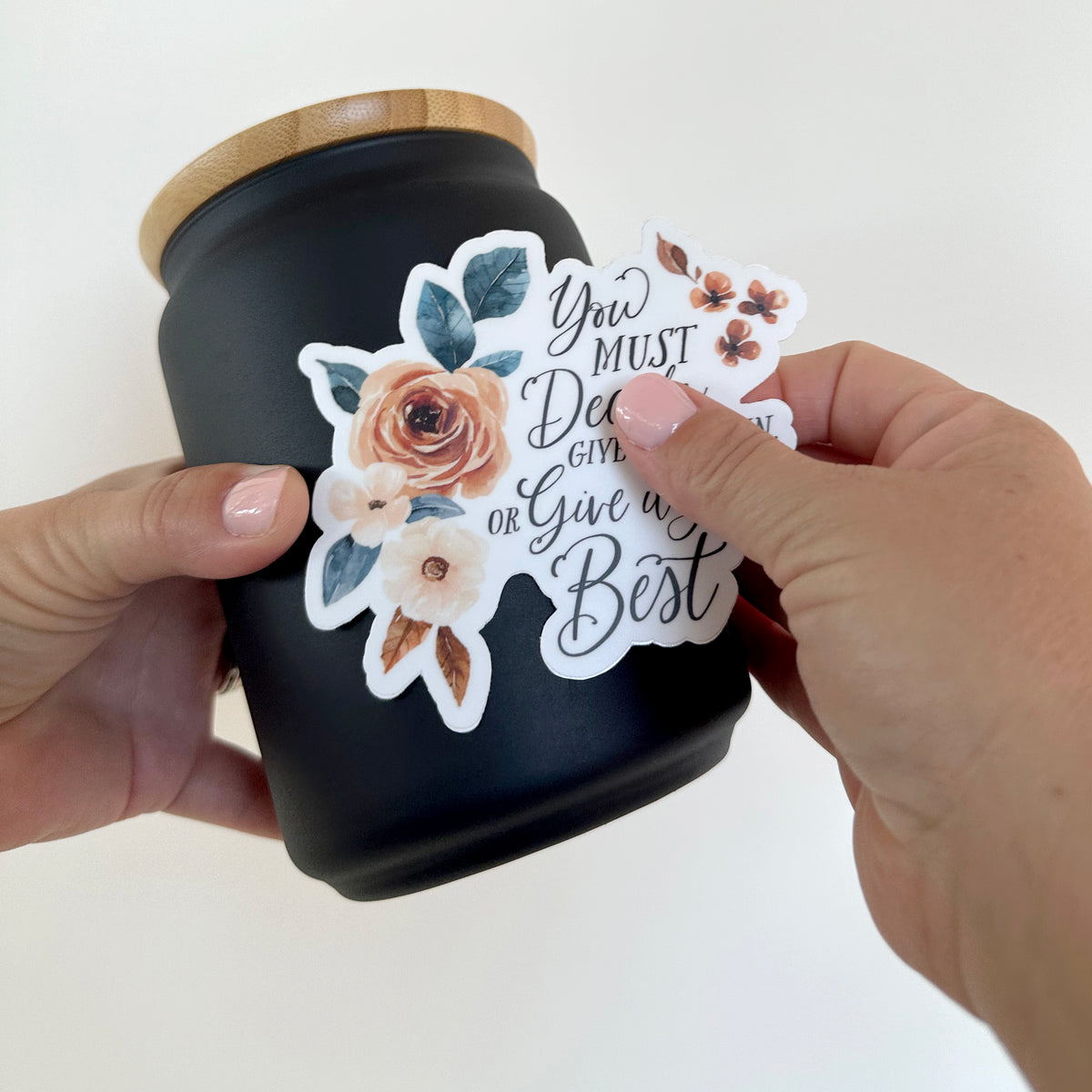 Vinyl Floral Quote Sticker | Rust and Royal