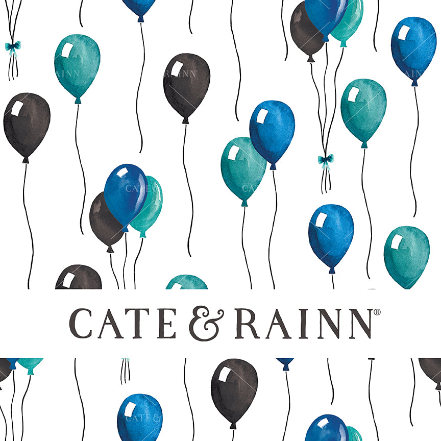Blue and Black Balloons Seamless Pattern | Birthday Bash Collection