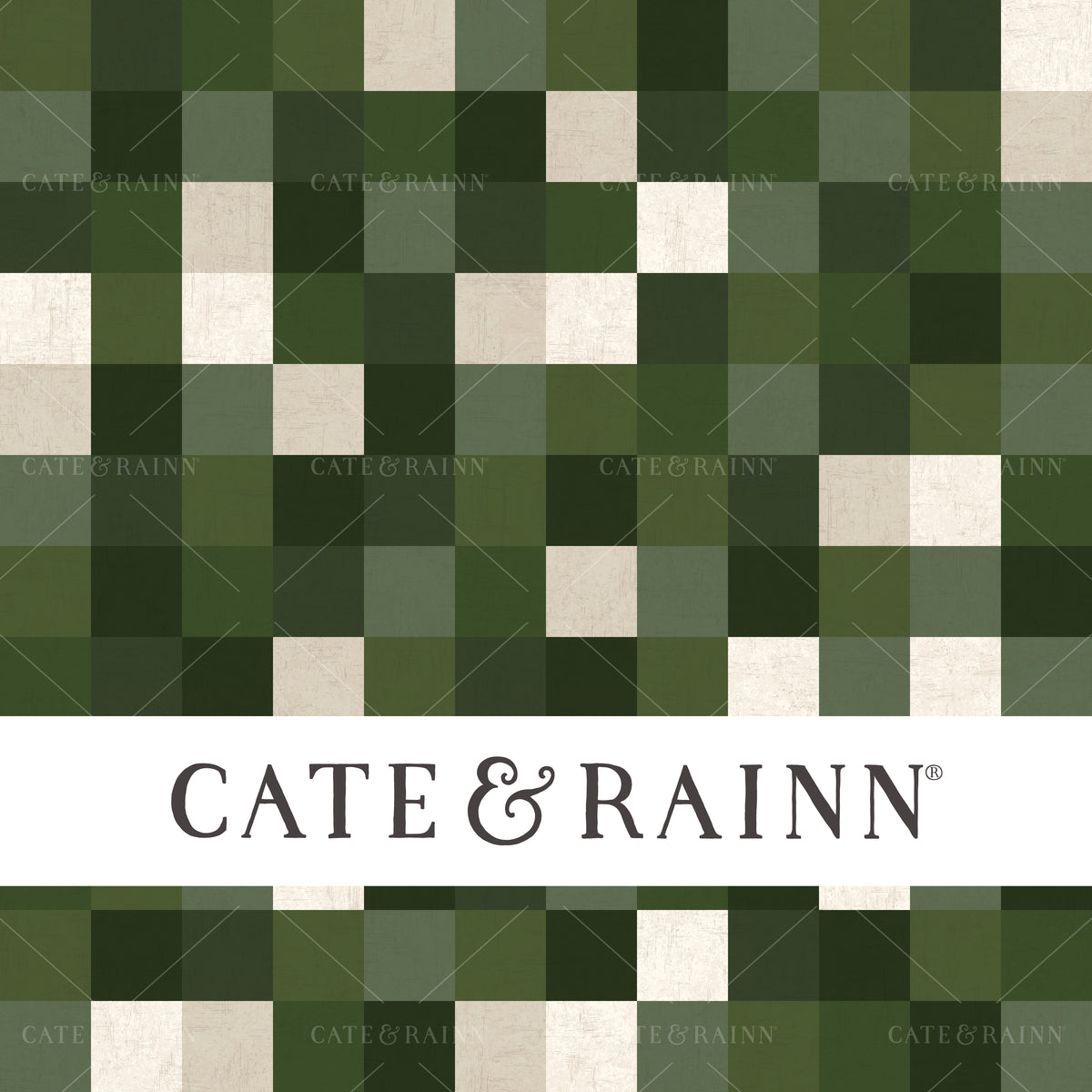 A textured green color block design by Cate &amp; Rainn.