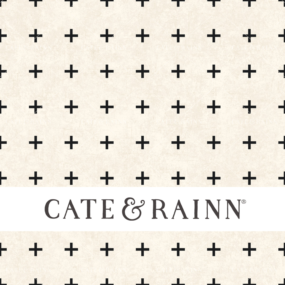 Simple textured black and cream design by Cate and Rainn