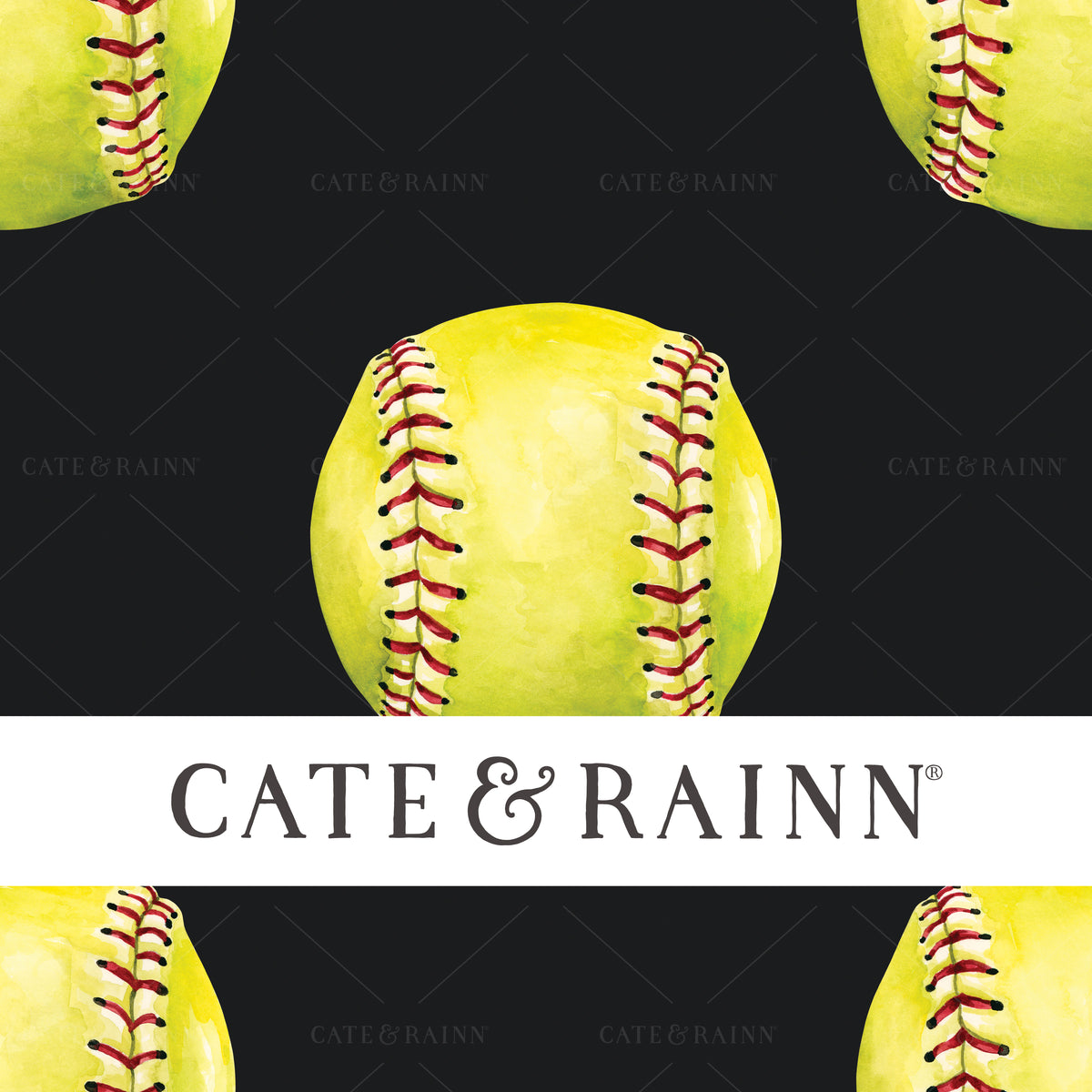 Watercolor Softball Seamless Pattern | All-Star Sports Collection