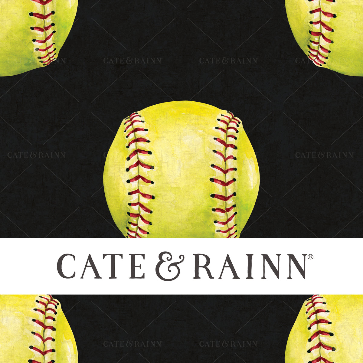 Watercolor Softball Seamless Pattern | All-Star Sports Collection