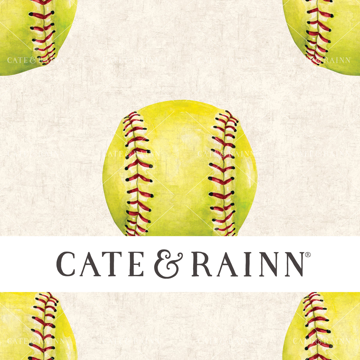 Watercolor Softball Seamless Pattern | All-Star Sports Collection
