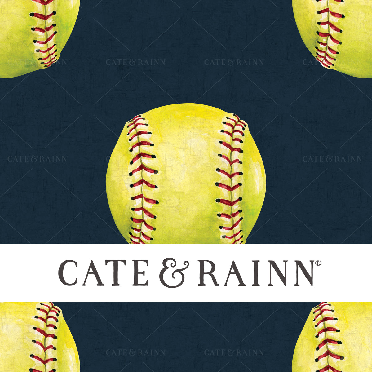 Watercolor Softball Seamless Pattern | All-Star Sports Collection