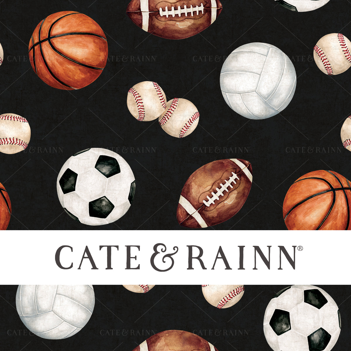 Sports Seamless Pattern Design by Cate &amp; Rainn