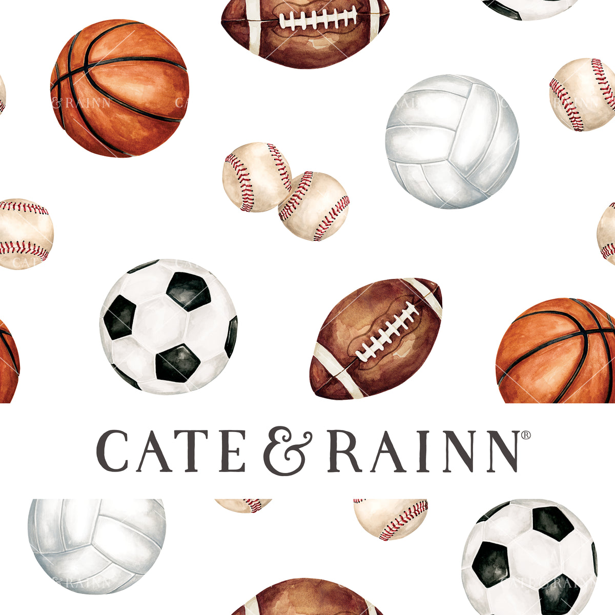Sports Seamless Pattern Design by Cate &amp; Rainn