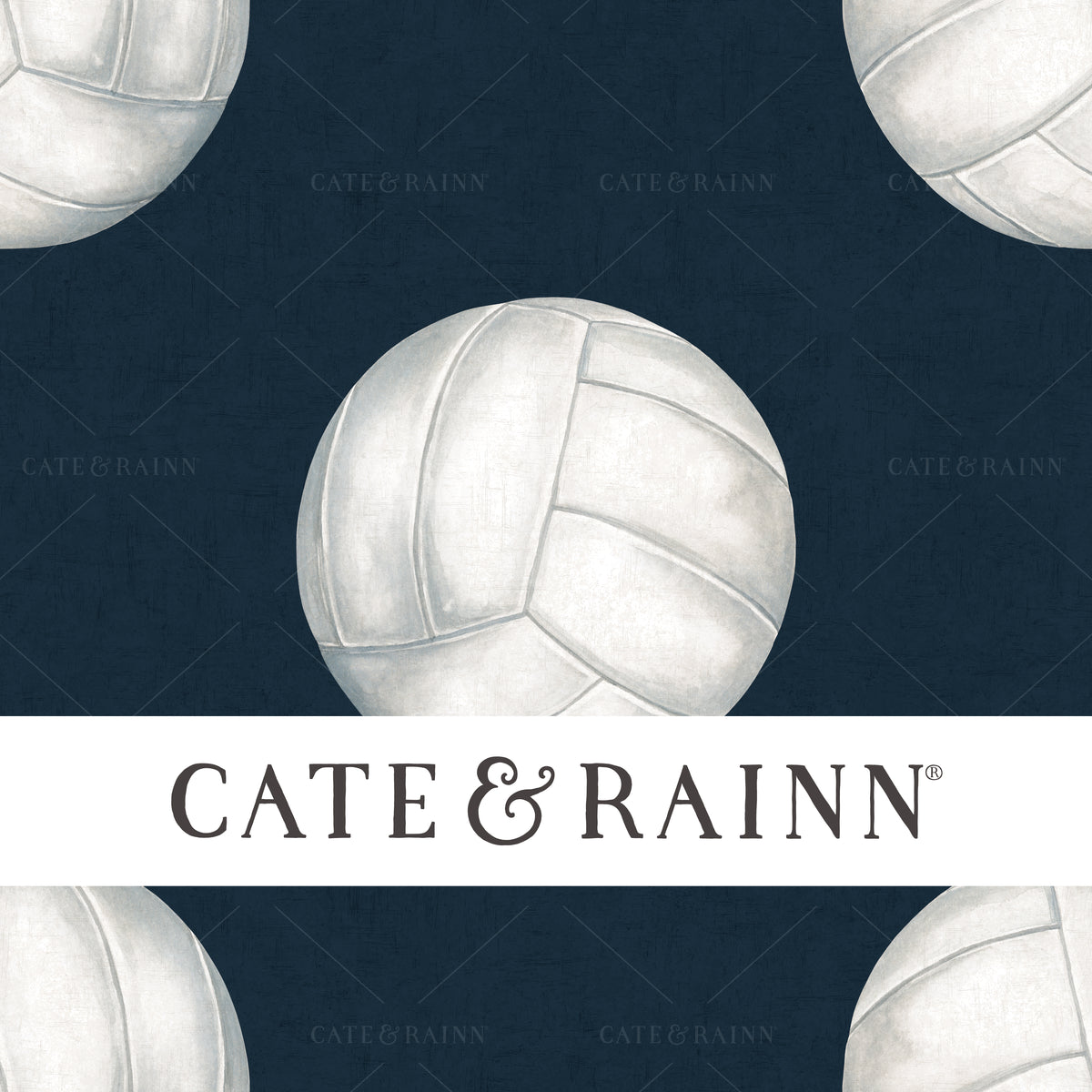 Watercolor volleyball seamless pattern design by Cate &amp; Rainn® ©2023