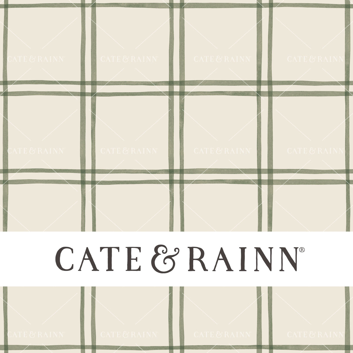 Green and Cream Watercolor Plaid Seamless Pattern | Briar and Pine Collection