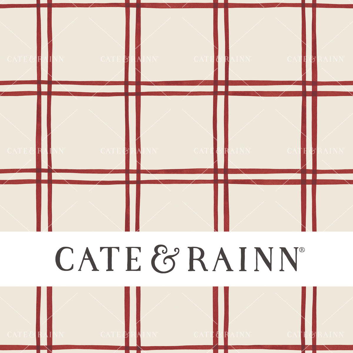 Red and Cream Watercolor Plaid Seamless Pattern | Briar and Pine Collection