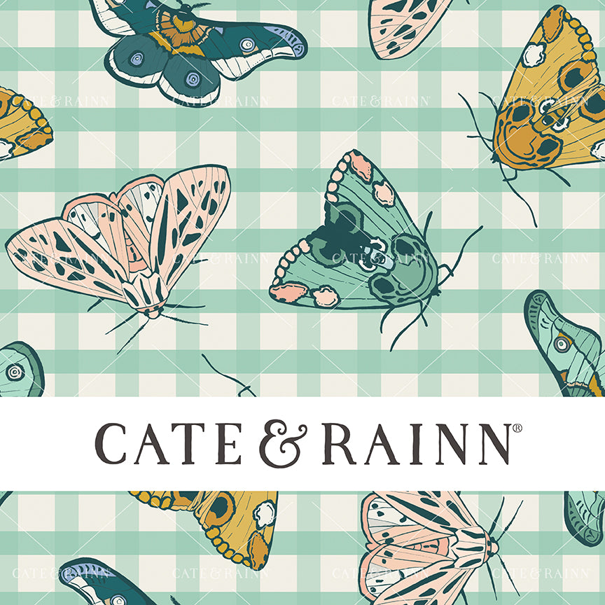 Celestial Moon Boho Moth Seamless Pattern Design by Cate &amp; Rainn