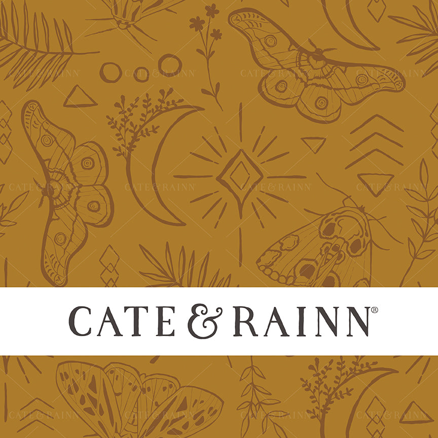 Celestial Moon Boho Moth Seamless Pattern Design by Cate &amp; Rainn