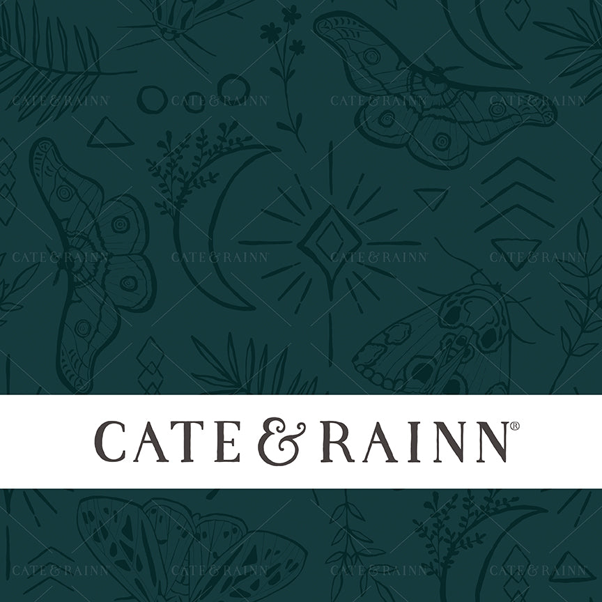 Celestial Moon Boho Moth Seamless Pattern Design by Cate &amp; Rainn