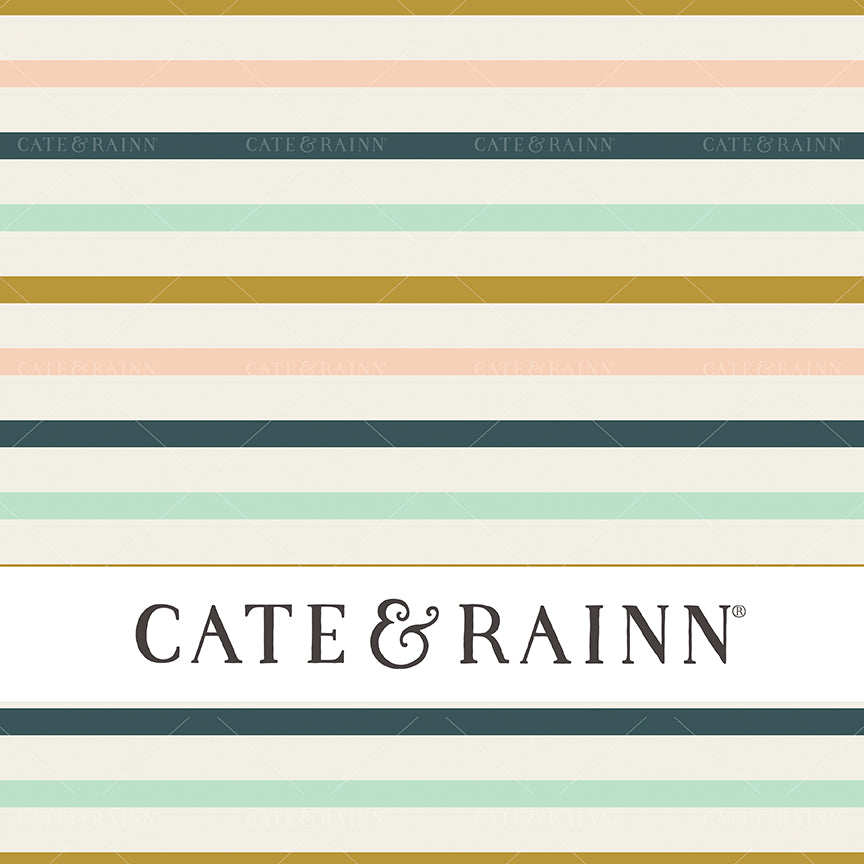 Whimsical colorful stripe seamless pattern design by Cate and Rainn