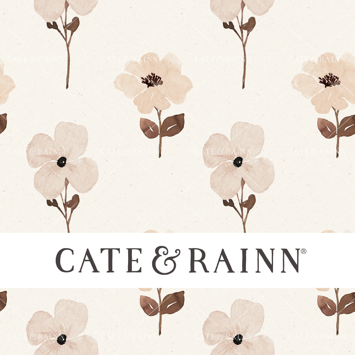Neutral tone floral Seamless Pattern by Cate and Rainn®