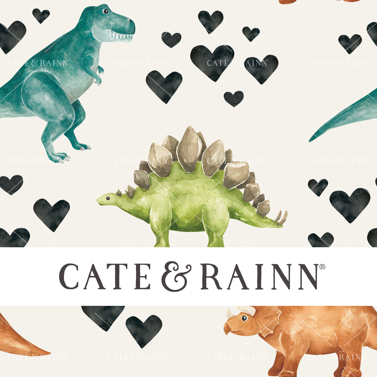 Valentine Dinosaur Seamless Pattern Design