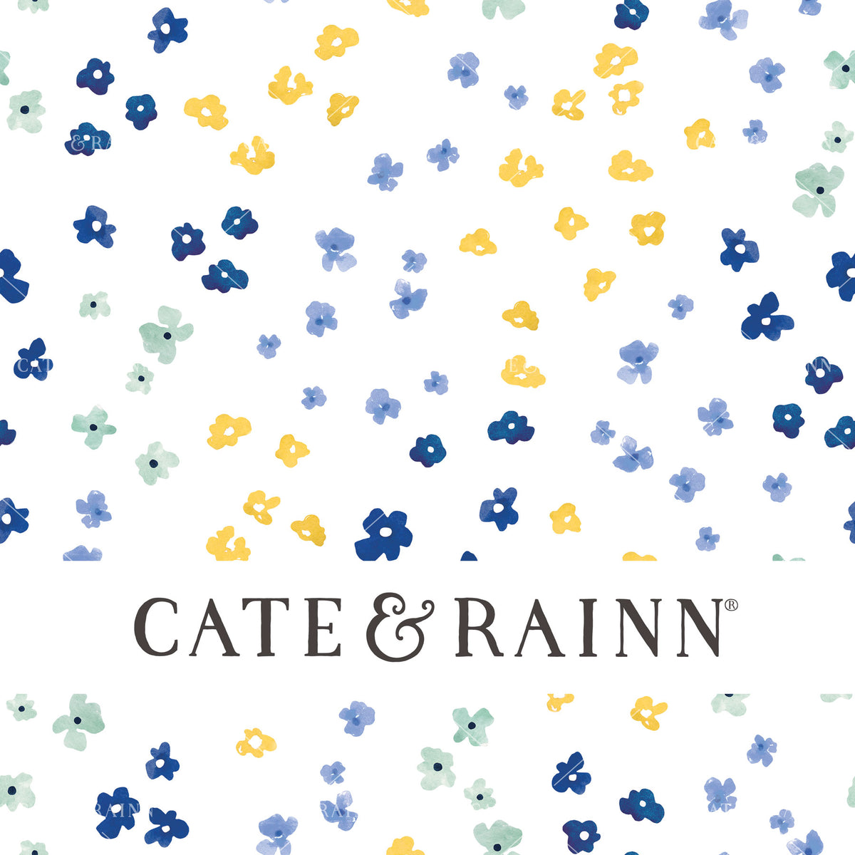 Blue and Yellow Ditzy Floral Seamless Pattern | Eliza Collection