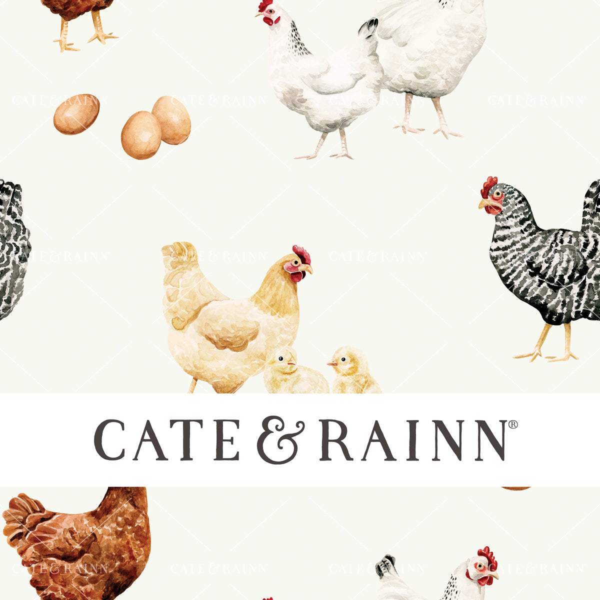 Farmhouse Chickens Seamless Pattern | Farm and Meadow Collection