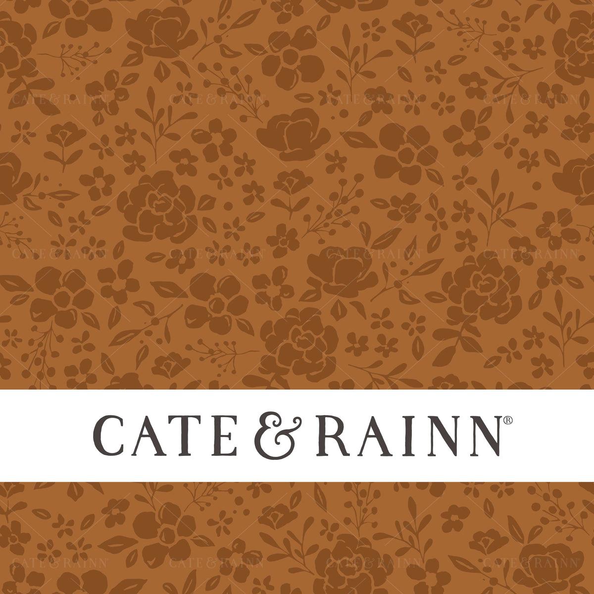 Burnt Orange Country Floral Seamless Pattern | Farm and Meadow Collection