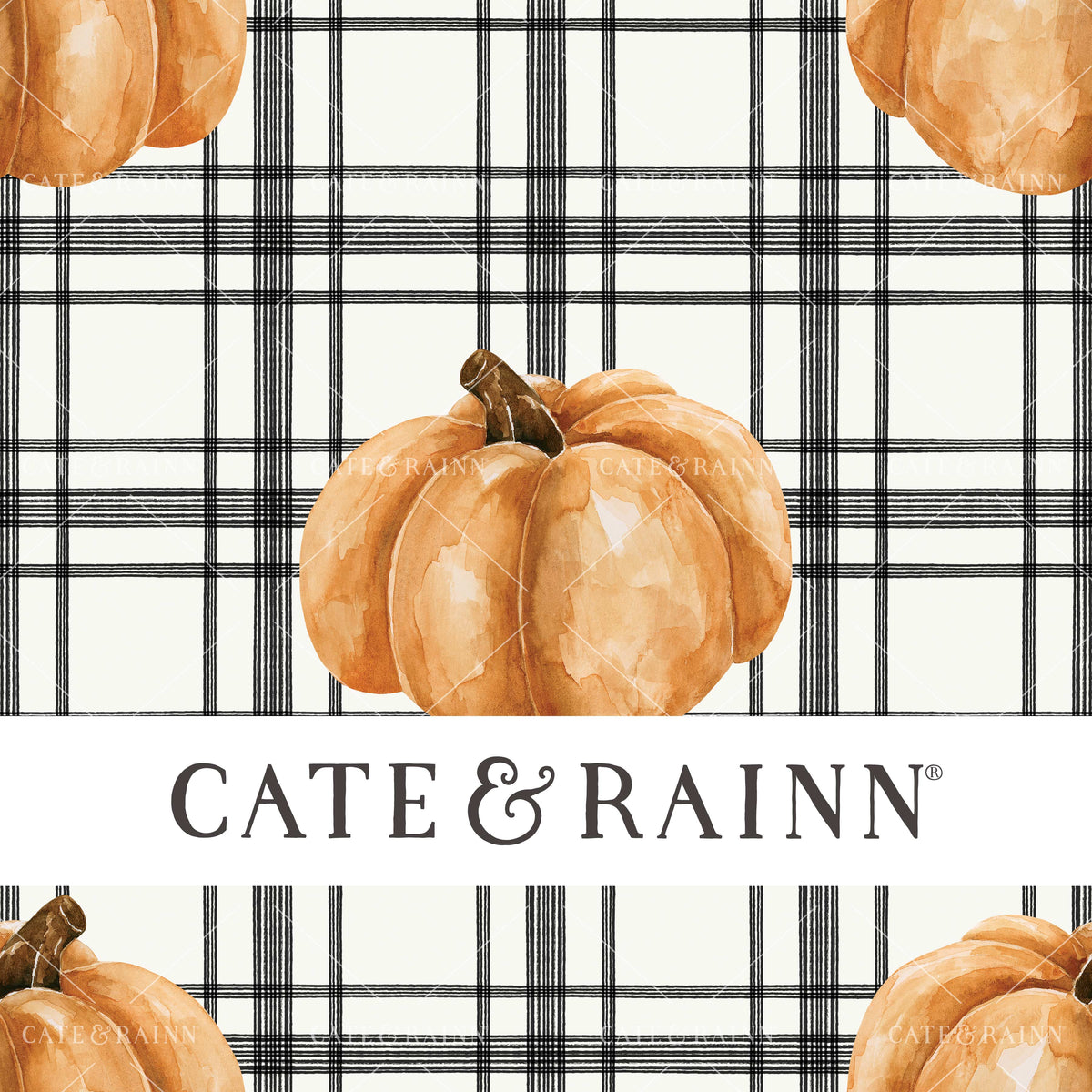 Pumpkin Plaid Seamless Pattern | Farm and Meadow Collection