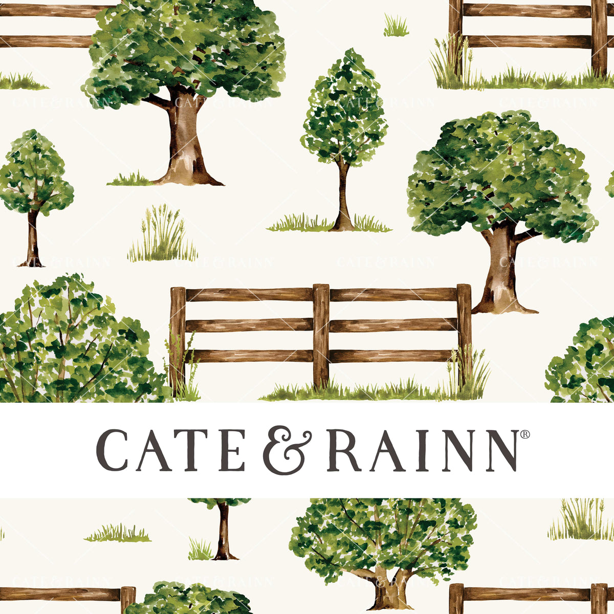 Watercolor Countryside Farm Seamless Pattern | Farm and Meadow Collection