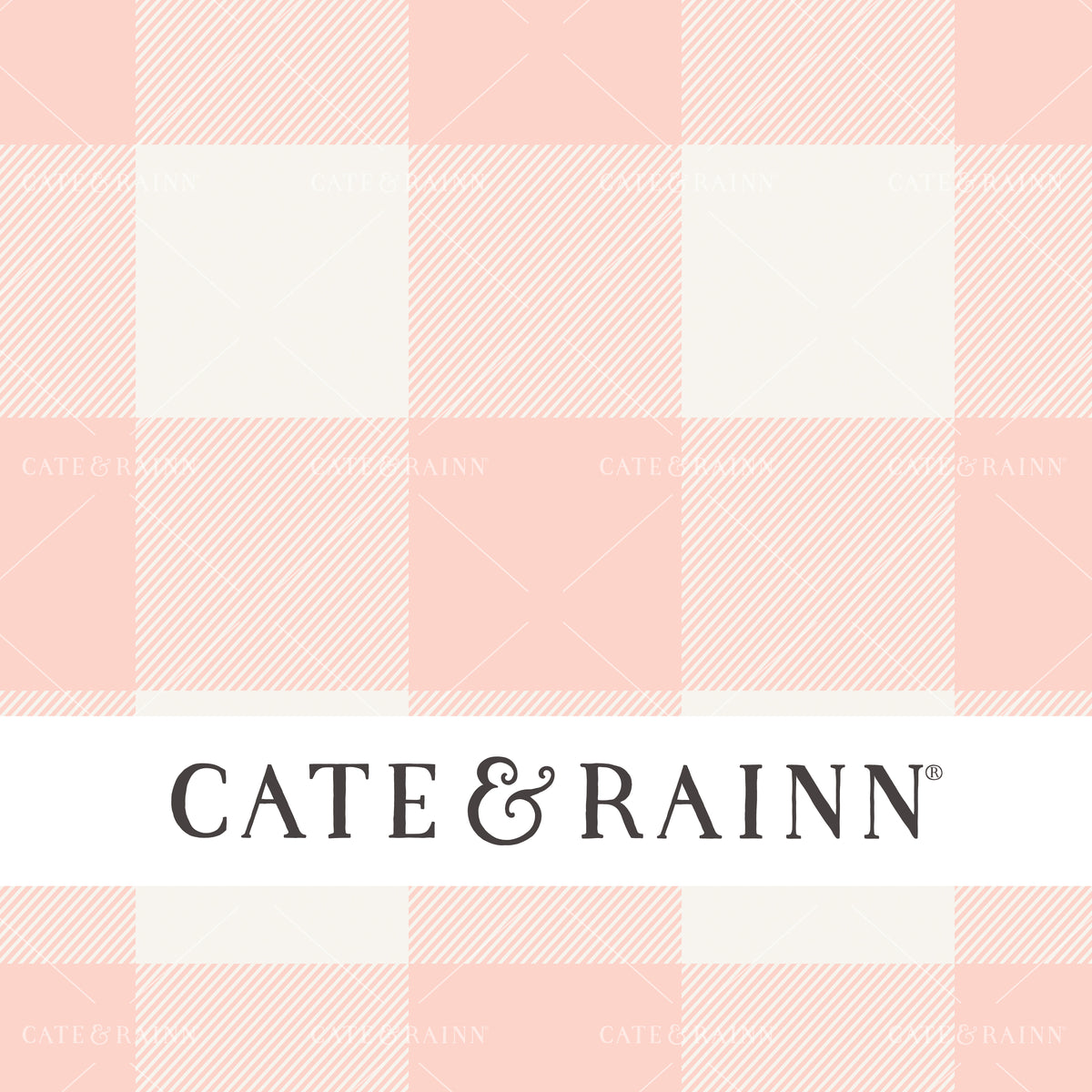 Pink and Cream Plaid seamless pattern design by Cate and Rainn® ©2023