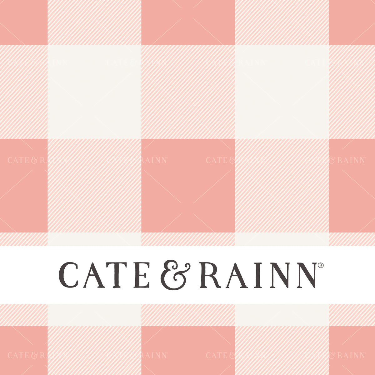 Pink and Cream Plaid seamless pattern design by Cate and Rainn® ©2023