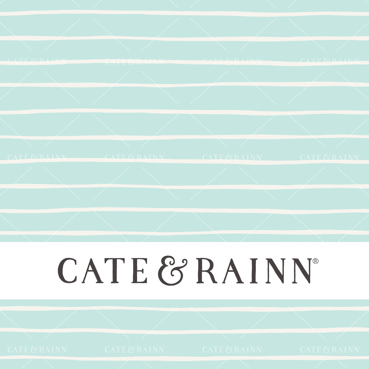 Ice Blue and Cream Stripes seamless pattern design by Cate and Rainn® ©2023
