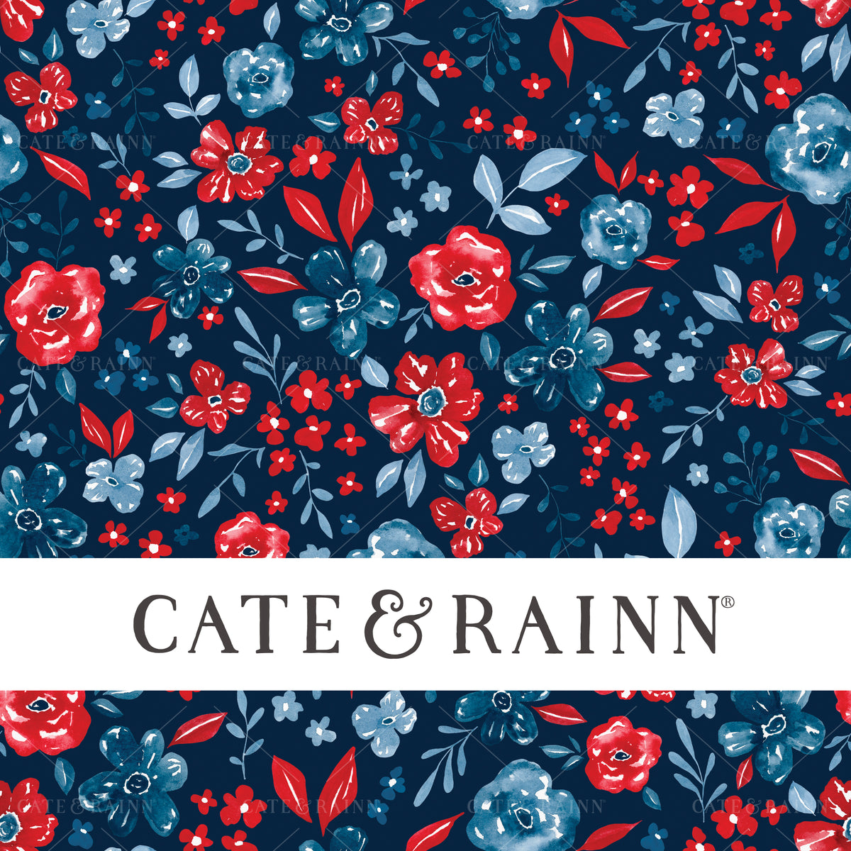 Red, White and Blue Watercolor Floral by Cate &amp; Rainn®
