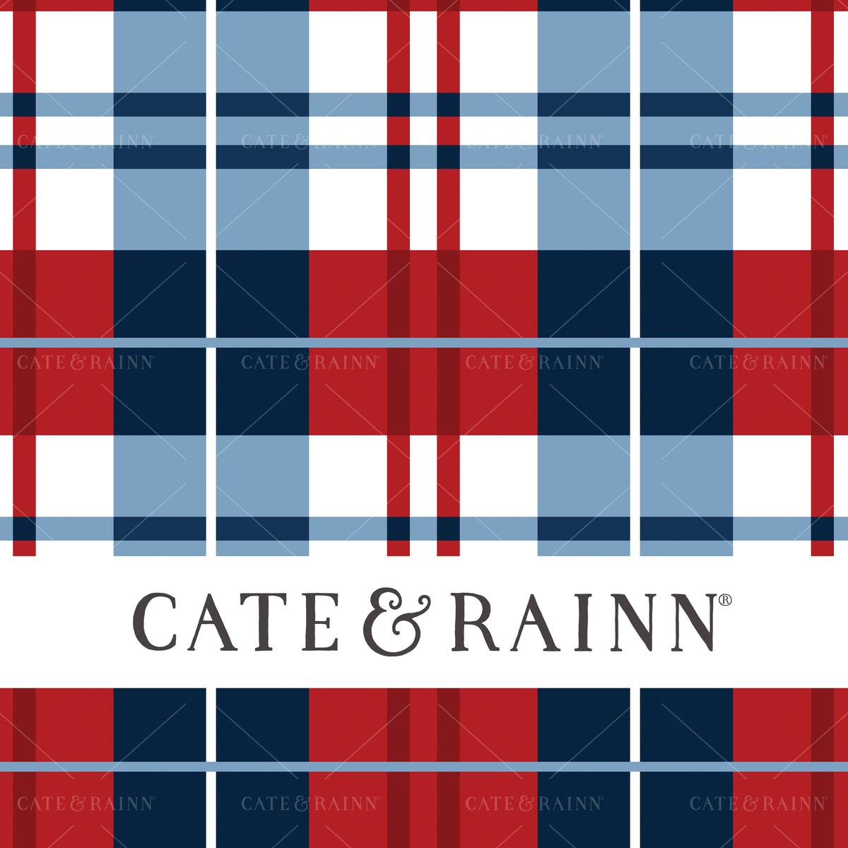 Red, White and Blue Patriotic Plaid Surface Pattern Design by Cate and Rainn®