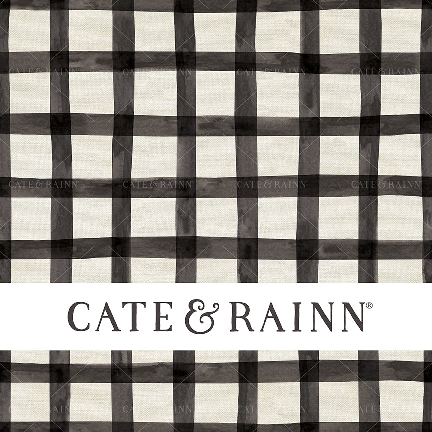 A rustic black and white watercolor plaid on a burlap textured background seamless pattern design.