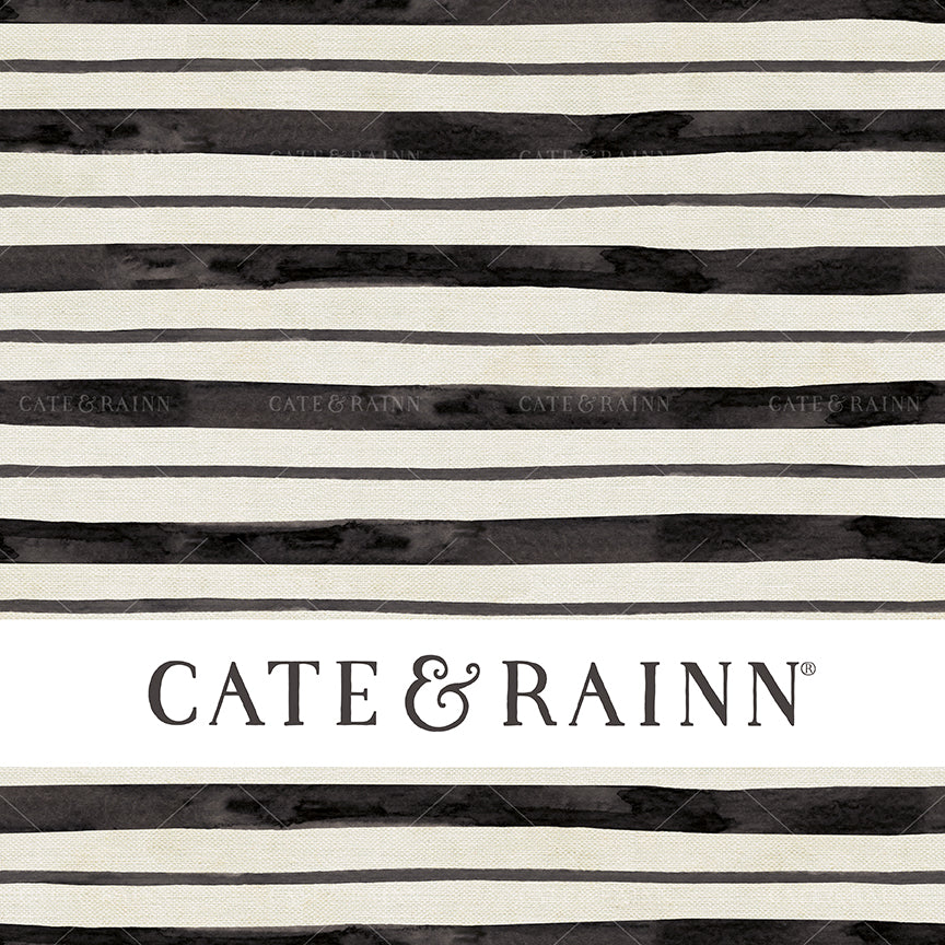 A seamless pattern design featuring black horizontal watercolor stripes on a rustic burlap textured background.