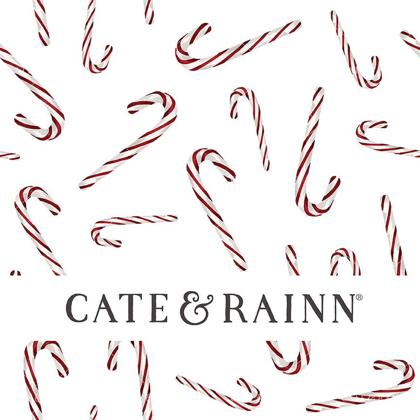 Watercolor candy canes seamless pattern toss design on a white background.