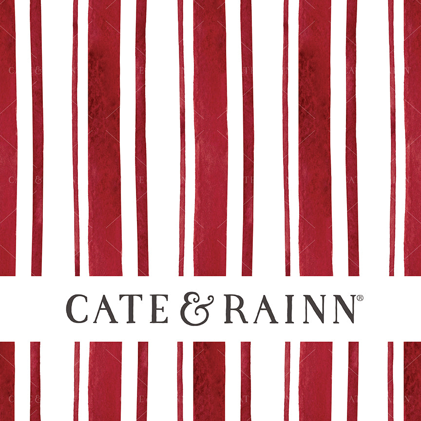 Watercolor red and white striped seamless pattern.