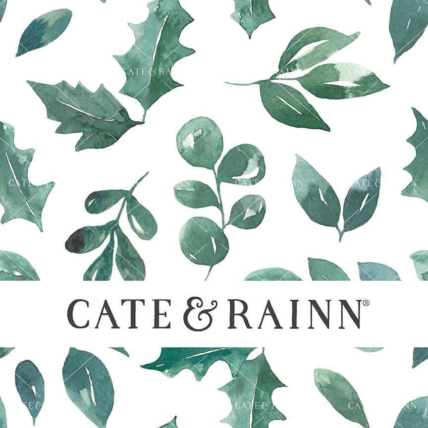 Watercolor greenery seamless pattern design on a white background.